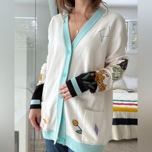 Genshin Impact Xaio Mask Cream and Aqua Cardigan by Yeurei: Size L